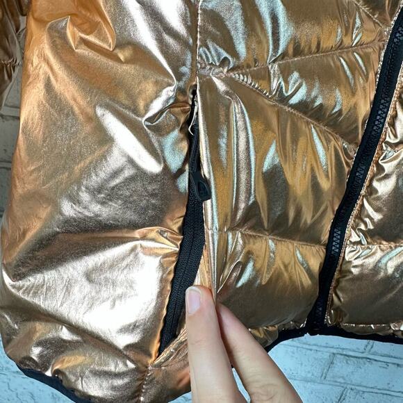 Spyder Coat Alyce Puffer Jacket Thermaweb Metallic Hooded Outdoor Rose Gold L - Picture 7 of 13